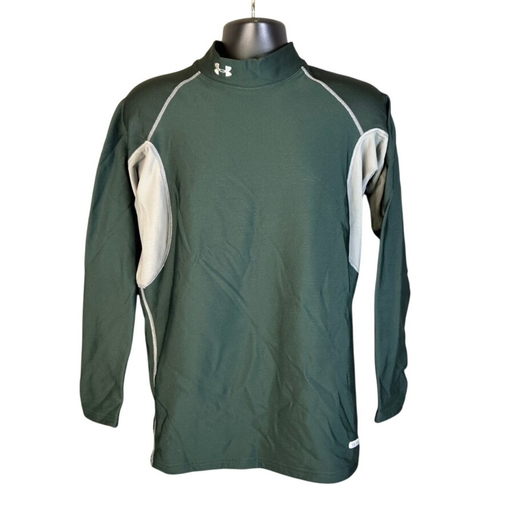 Under Armour Metal ColdGear Mock Neck Base Layer Shirt Men's XXL Green L/S